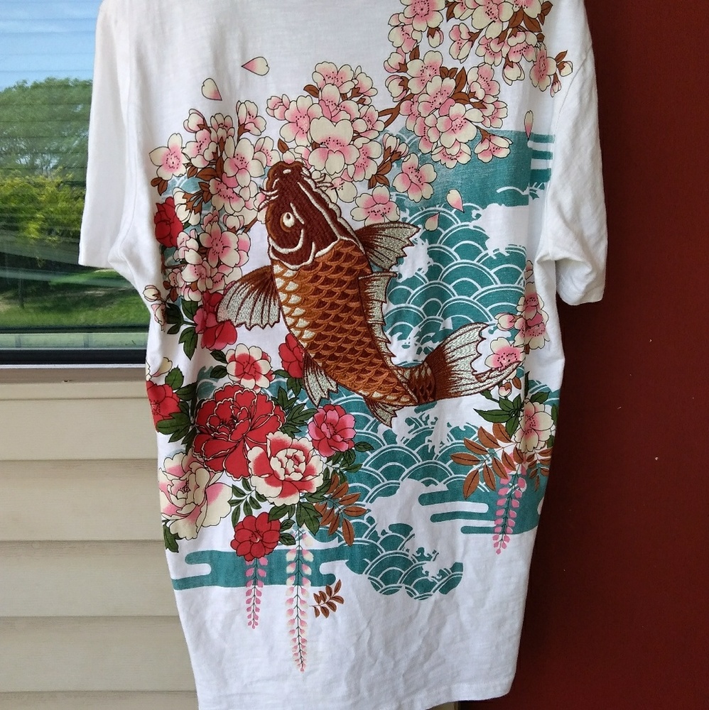 Koi Embroidery T Shirt